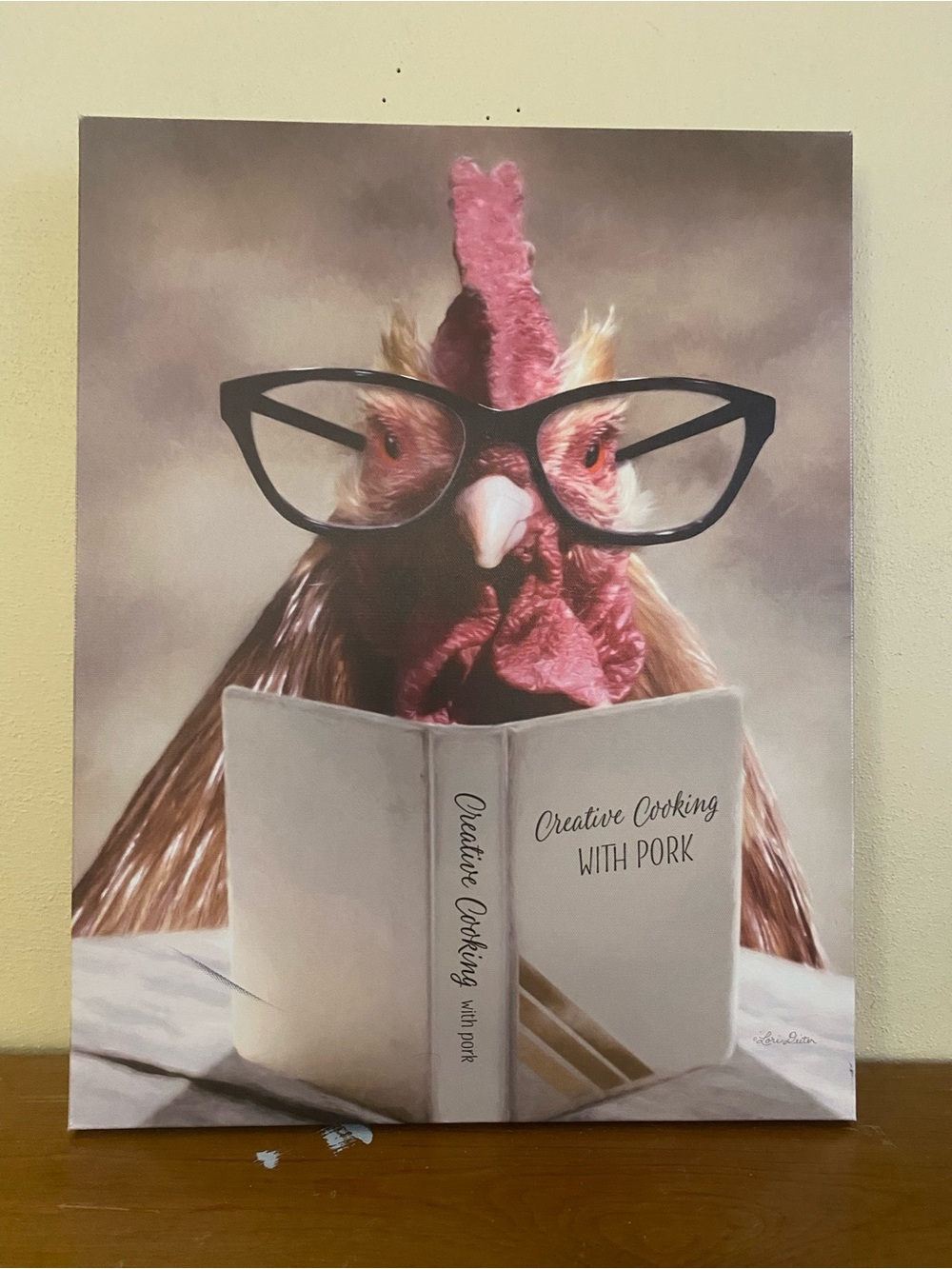 Pink Rooster Canvas Wall Art